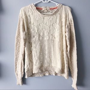 Rewind Cream Lace Sweater